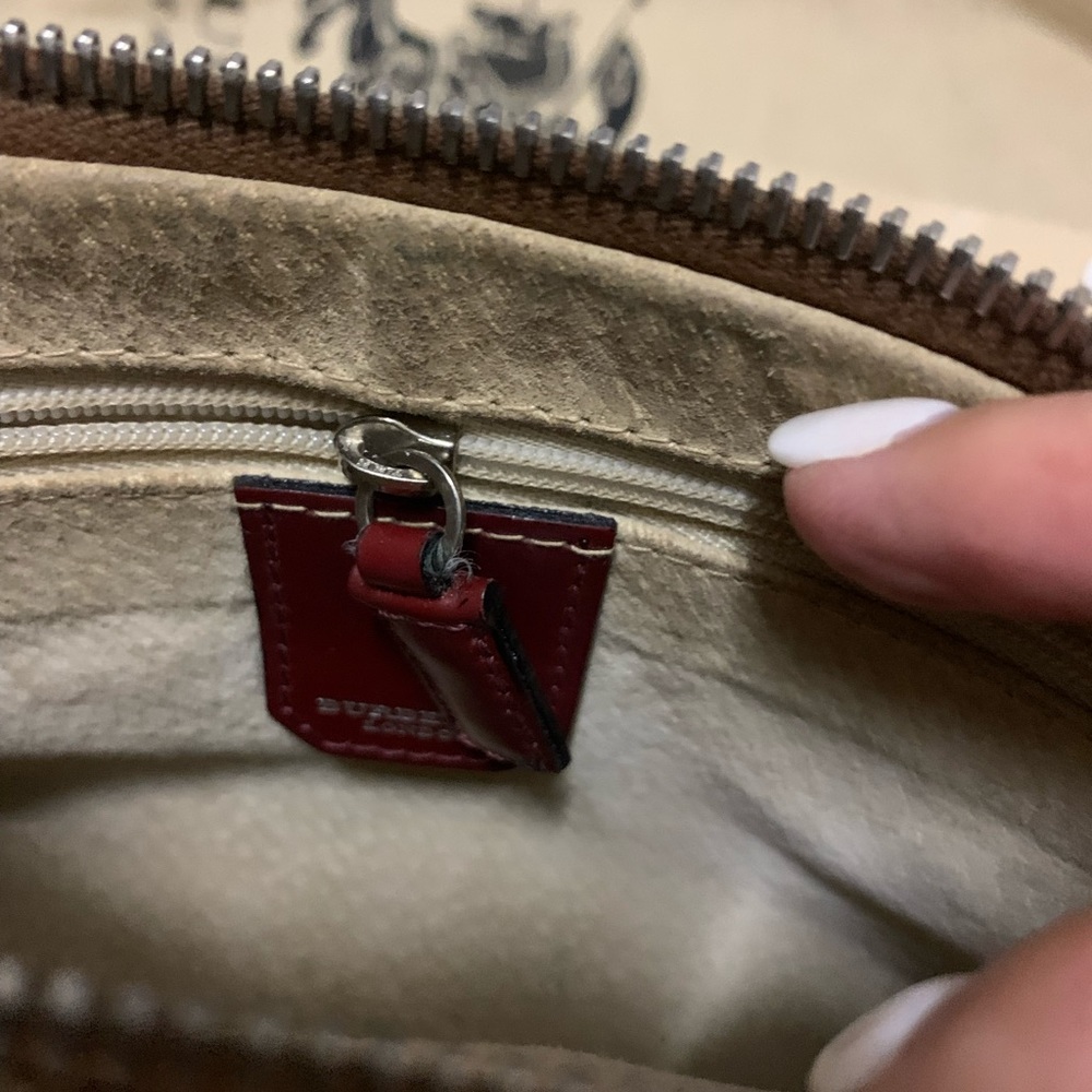 Burberry handbag vintage check/ red leather trim - Picture 3 of 9